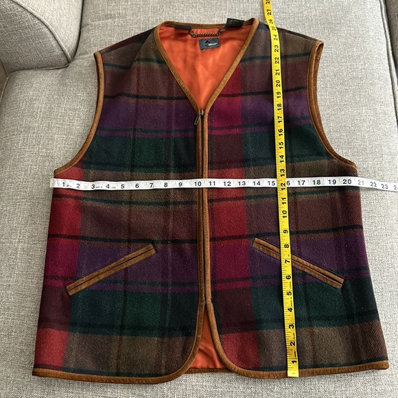 Vintage Liz Wear Plaid Country Western Vest Wool Blend - Picture 9 of 11